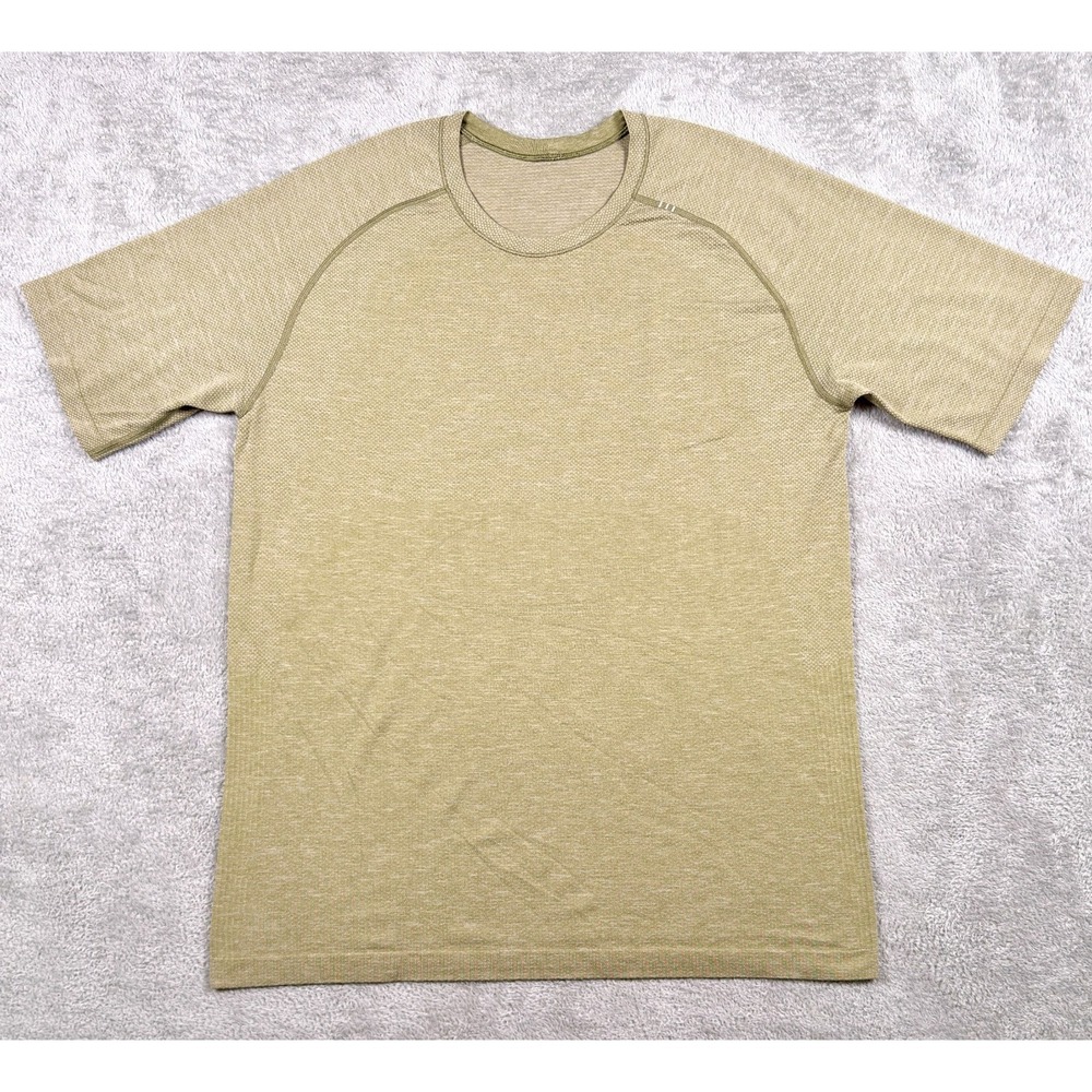 Lululemon Metal Vent Tech Shirt Mens Large Green Seamless Gym Stretch Active Tee